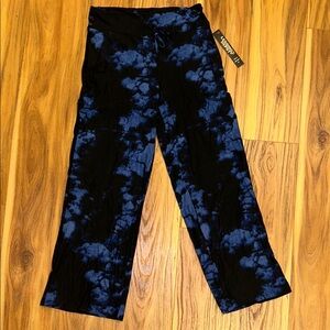 Leggings depot Blue & Black Tie-Dye yoga Pants with pockets nwt medium